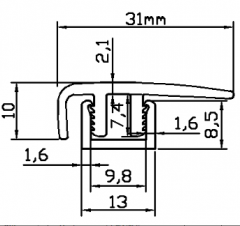 高档PVC地板扣条CF32-8